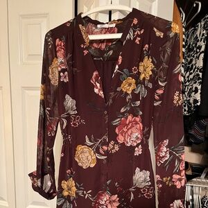 Maroon floral dress